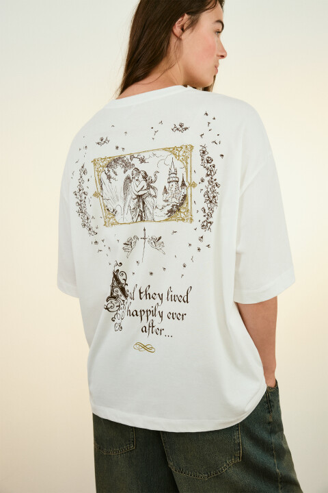 

Футболка хлопковая с принтом, Белый, Футболка хлопковая с принтом