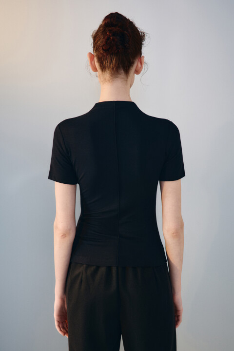 

Футболка вискозная с воротником, Черный, Футболка вискозная с воротником