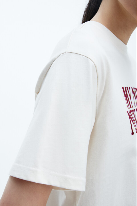 

Футболка новогодняя с надписью, Белый, Футболка новогодняя с надписью