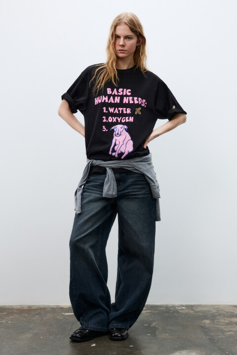 

Футболка свободная с принтом, Мультиколор, Футболка свободная с принтом