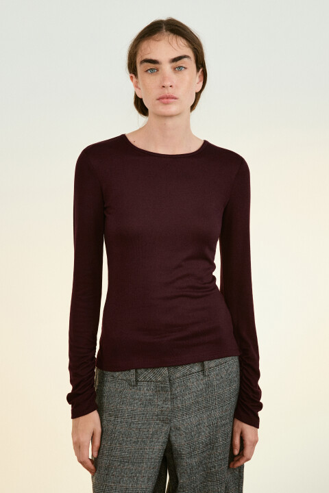 

Лонгслив с драпировками на рукавах, Серый, Лонгслив с драпировками на рукавах