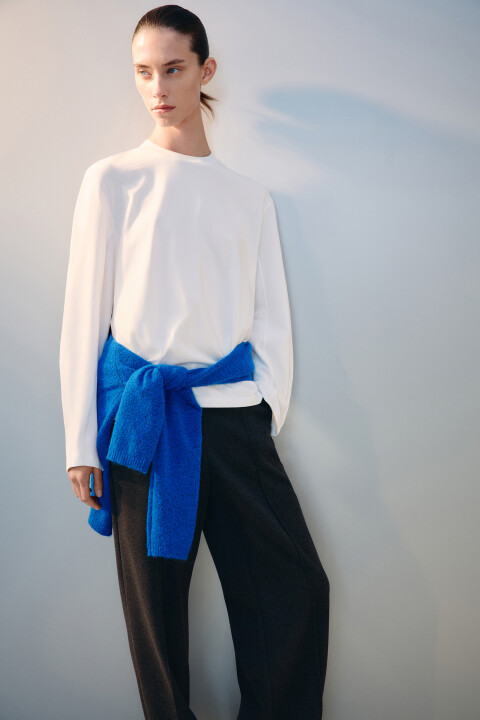 

Лонгслив oversize из хлопка, Синий, Лонгслив oversize из хлопка