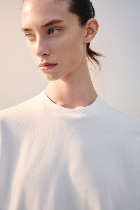 

Лонгслив oversize из хлопка, Белый, Лонгслив oversize из хлопка