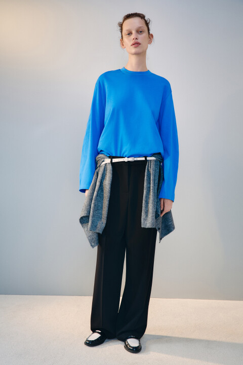 

Лонгслив oversize из хлопка, Синий, Лонгслив oversize из хлопка