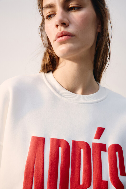 

Свитшот из футера с принтом, Розовый, Свитшот из футера с принтом