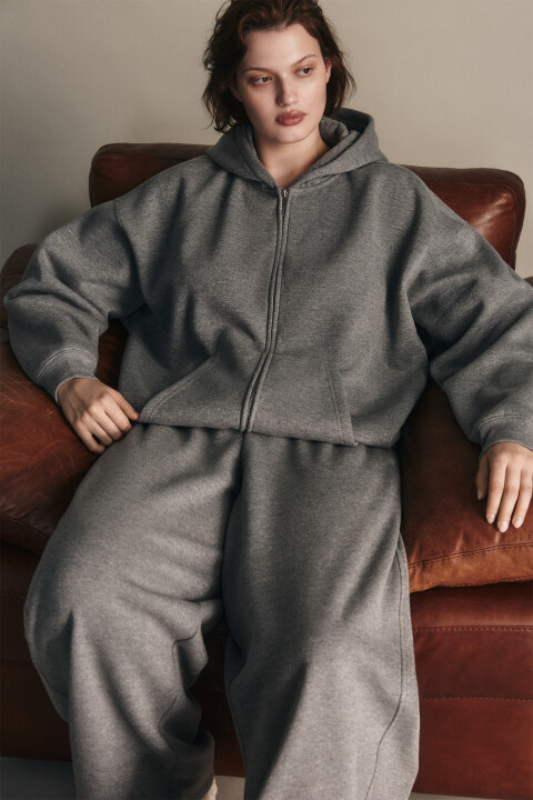 

Худи-зипка утепленная с люрексом, Серый, Худи-зипка утепленная с люрексом