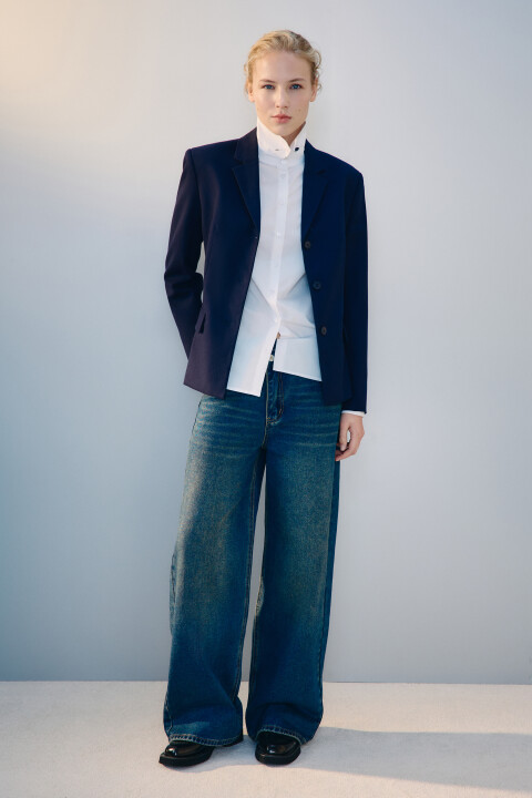 

Джинсы baggy fit с асимметричным поясом, Синий, Джинсы baggy fit с асимметричным поясом