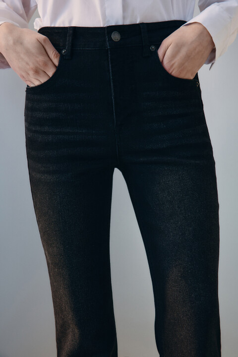 

Джинсы клеш со средней посадкой, Черный, Джинсы клеш со средней посадкой