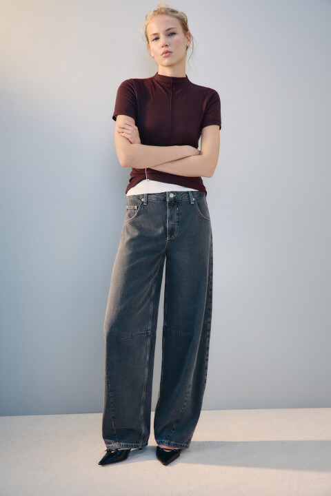 

Джинсы barrel fit со средней посадкой, Черный, Джинсы barrel fit со средней посадкой