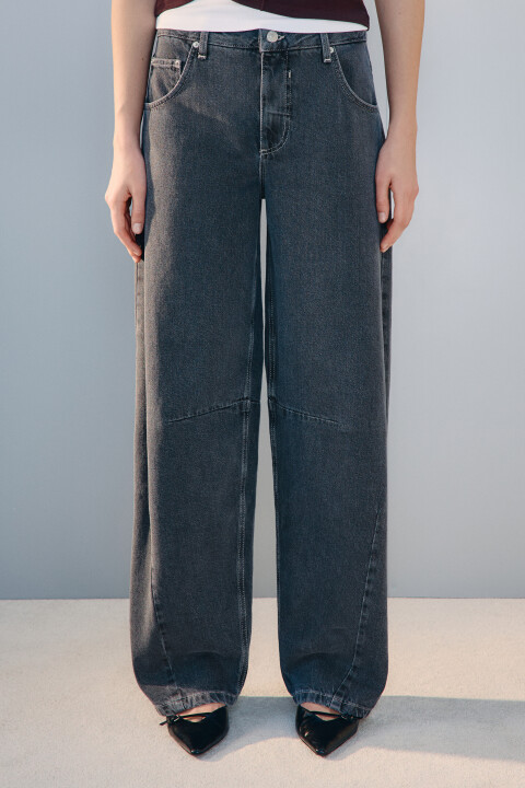 

Джинсы barrel fit со средней посадкой, Серый, Джинсы barrel fit со средней посадкой