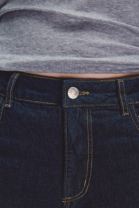 

Джинсы straight fit с подворотами, Синий, Джинсы straight fit с подворотами