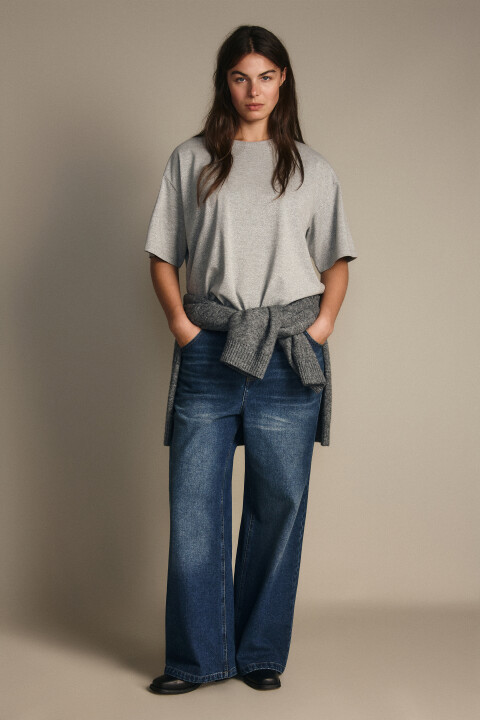 

Джинсы широкие утепленные с начесом, Синий, Джинсы широкие утепленные с начесом