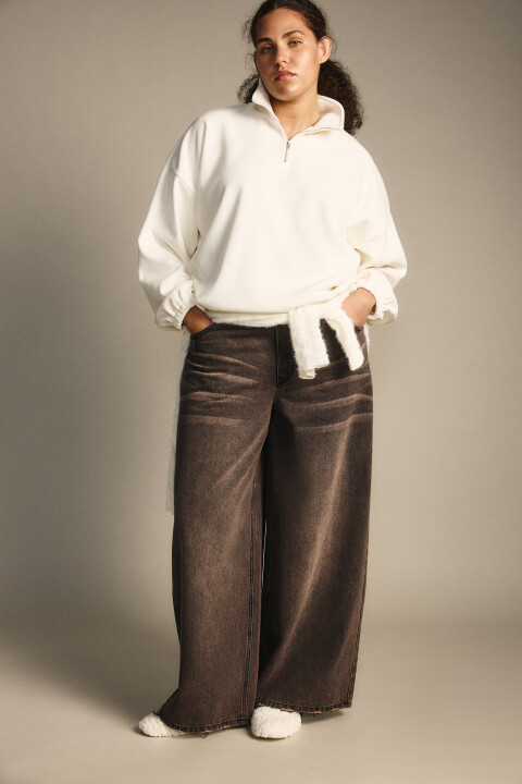 

Джинсы baggy fit со средней посадкой, Коричневый, Джинсы baggy fit со средней посадкой