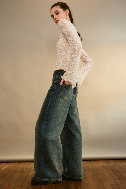 

Джинсы широкие со средней посадкой, Темный тинт, Джинсы широкие со средней посадкой