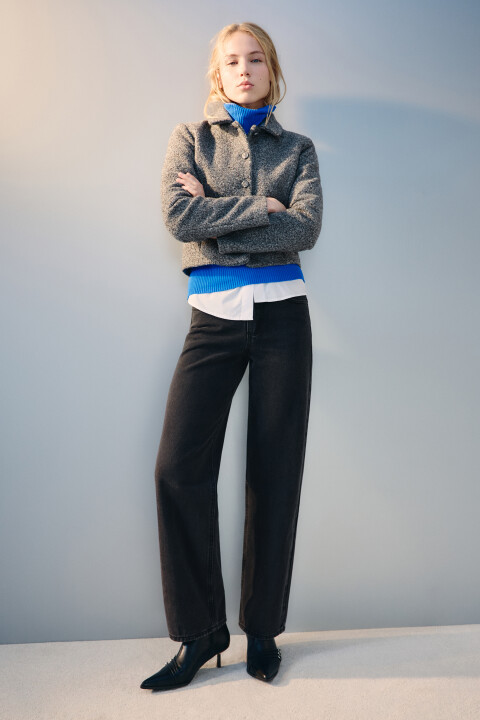 

Джинсы прямые со средней посадкой, Черный, Джинсы прямые со средней посадкой