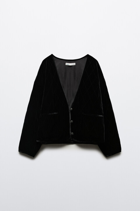 

Жакет oversize бархатный, Черный, Жакет oversize бархатный