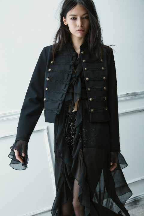 

Жакет-доломан в гусарском стиле, Черный, Жакет-доломан в гусарском стиле