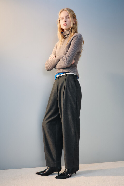 

Брюки широкие со стрелками, Серый, Брюки широкие со стрелками