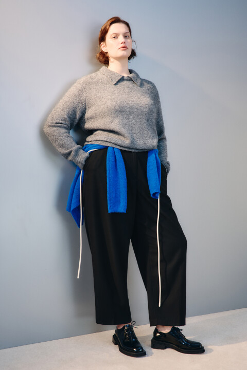 

Брюки широкие со стрелками, Черный, Брюки широкие со стрелками