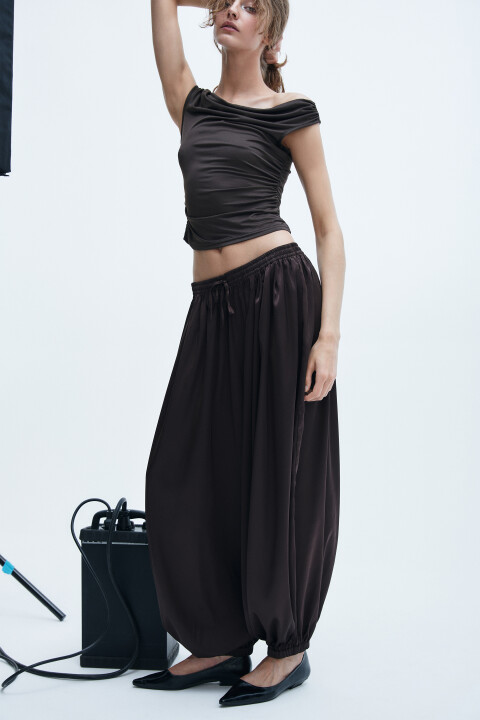 

Брюки-аладдины широкие, Коричневый, Брюки-аладдины широкие