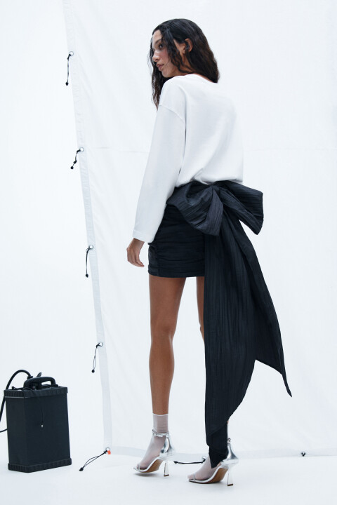 

Юбка мини с пышным бантом, Черный, Юбка мини с пышным бантом