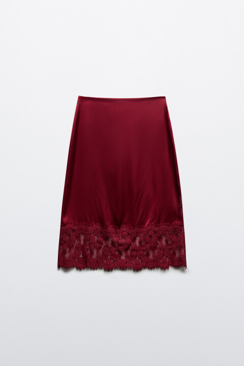 

Юбка-годе миди с кружевом, Коричневый, Юбка-годе миди с кружевом