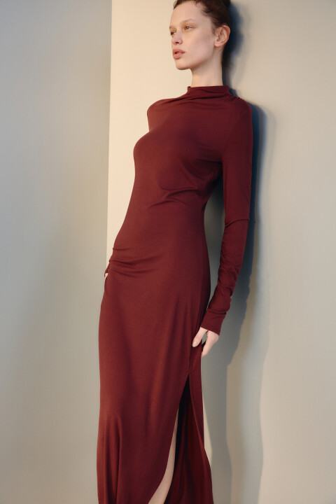 

Платье облегающее с драпировками, Красный, Платье облегающее с драпировками