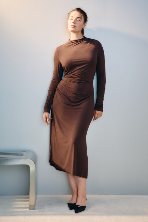 

Платье облегающее с драпировками, Черный, Платье облегающее с драпировками