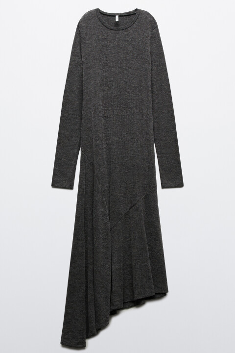 

Платье трикотажное асимметричное, Серый, Платье трикотажное асимметричное