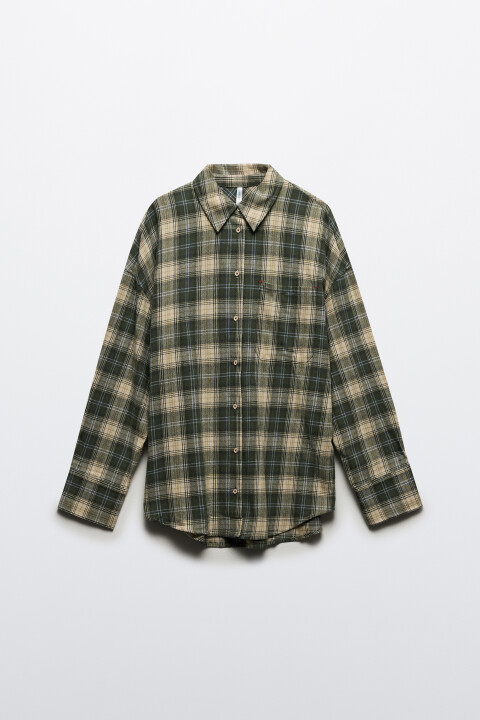 

Рубашка фланелевая в клетку, Зеленый, Рубашка фланелевая в клетку