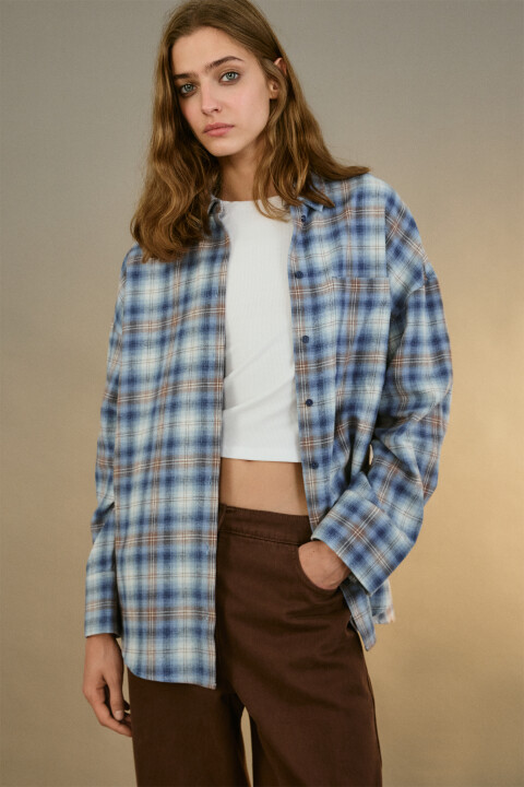 

Рубашка фланелевая в клетку, Мультиколор, Рубашка фланелевая в клетку