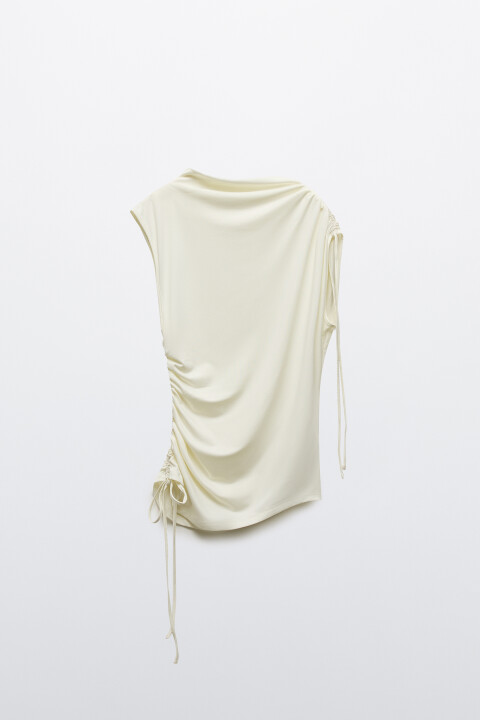 

Блузка-топ с драпировками, Коричневый, Блузка-топ с драпировками