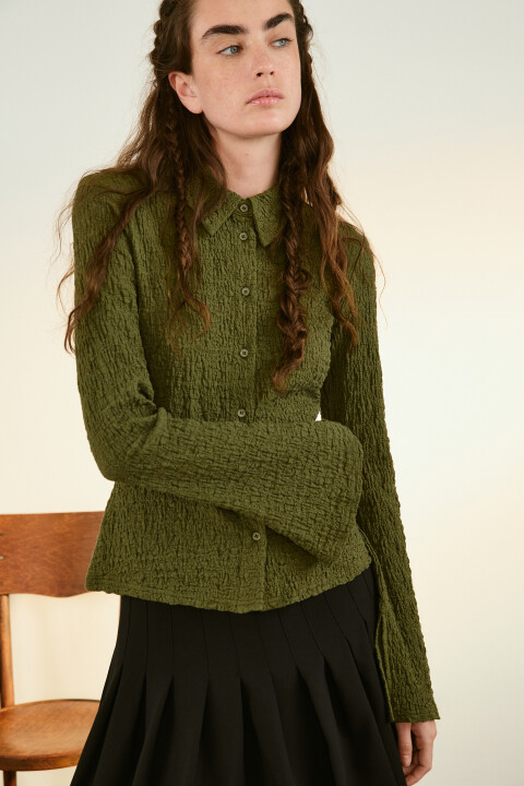 

Рубашка облегающая с разрезами, Фиолетовый, Рубашка облегающая с разрезами