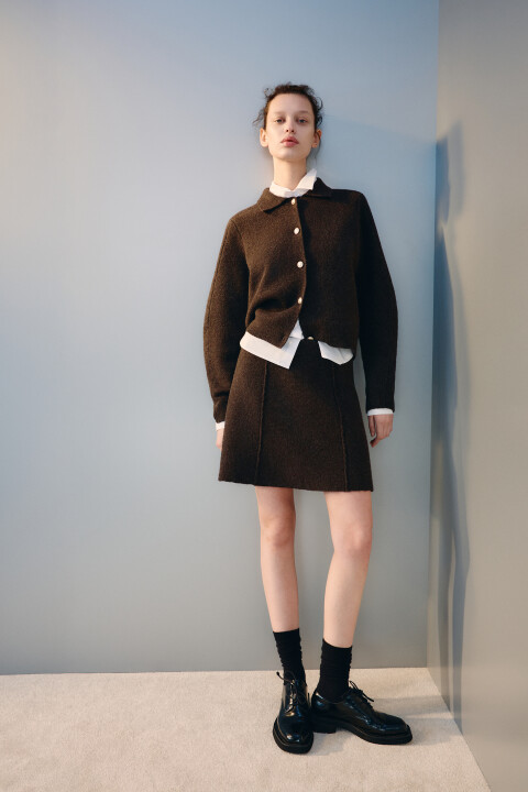 

Юбка-трапеция из вязаного трикотажа, Серый, Юбка-трапеция из вязаного трикотажа