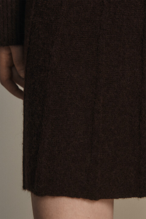 

Юбка мини вязаная в складку, Коричневый, Юбка мини вязаная в складку