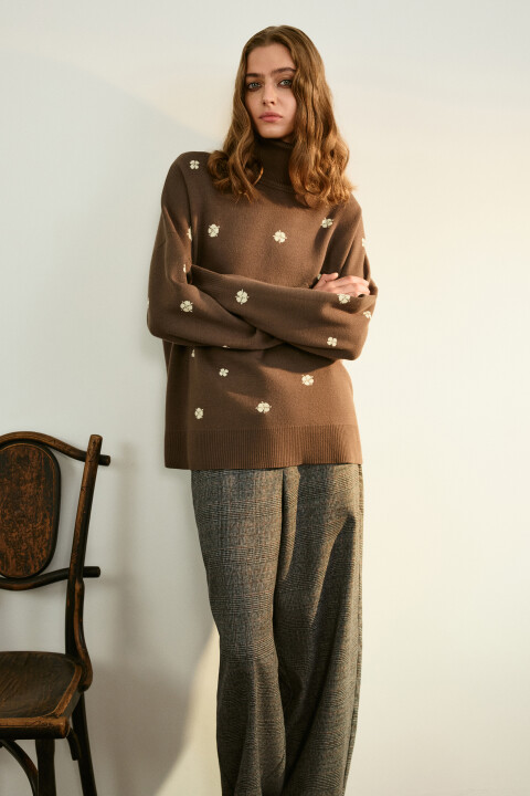 

Свитер жаккардовый с принтом, Зеленый, Свитер жаккардовый с принтом