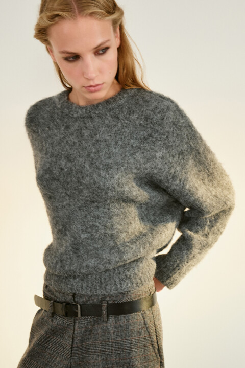 

Джемпер вязаный пушистый с шерстью, Серый, Джемпер вязаный пушистый с шерстью