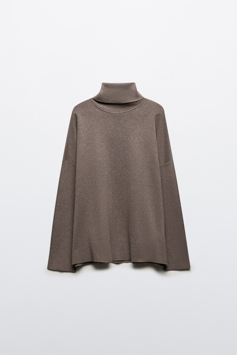 

Свитер тонкий с высоким воротником, Черный, Свитер тонкий с высоким воротником