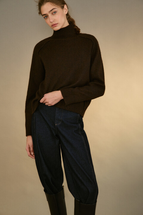 

Свитер с воротником-стойкой, Бордовый, Свитер с воротником-стойкой