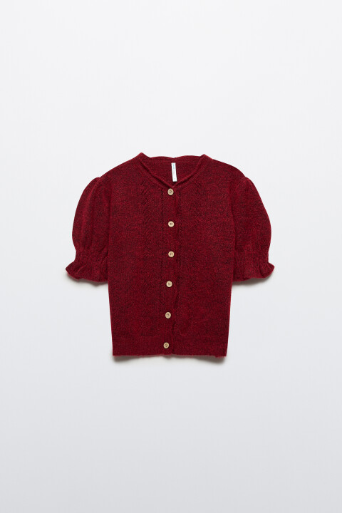 

Джемпер вязаный ажурный с оборками, Коричневый, Джемпер вязаный ажурный с оборками