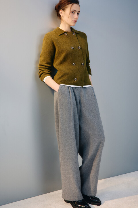 

Кардиган-жакет двубортный с шерстью, Молочный, Кардиган-жакет двубортный с шерстью