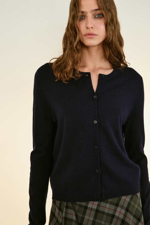 

Кардиган с круглым вырезом, Синий, Кардиган с круглым вырезом