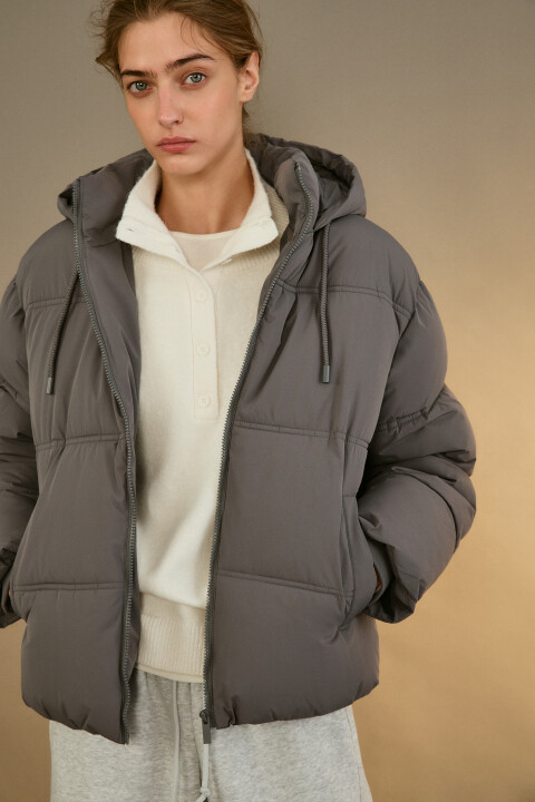 

Куртка стеганая с капюшоном, Серый, Куртка стеганая с капюшоном
