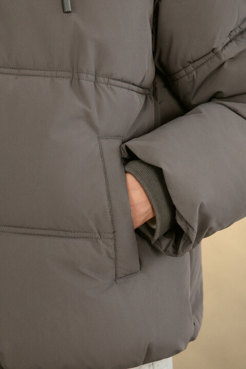 

Куртка стеганая с капюшоном, Серый, Куртка стеганая с капюшоном