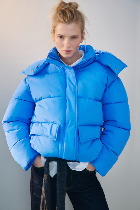 

Куртка стеганая с капюшоном, Голубой, Куртка стеганая с капюшоном