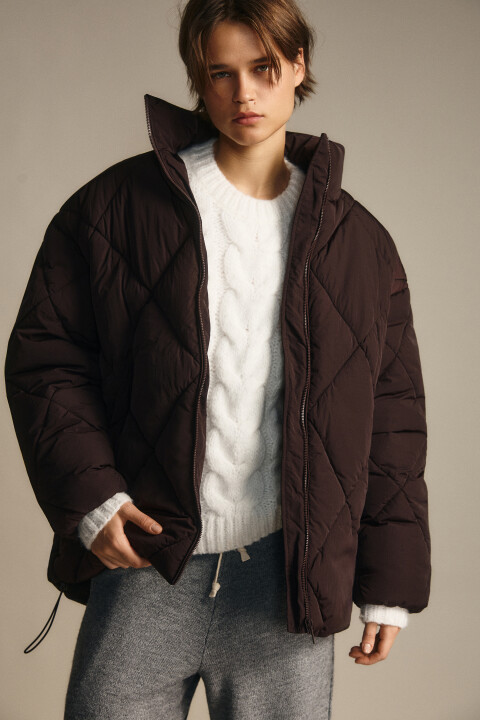 

Куртка стеганая со стойкой, Черный, Куртка стеганая со стойкой