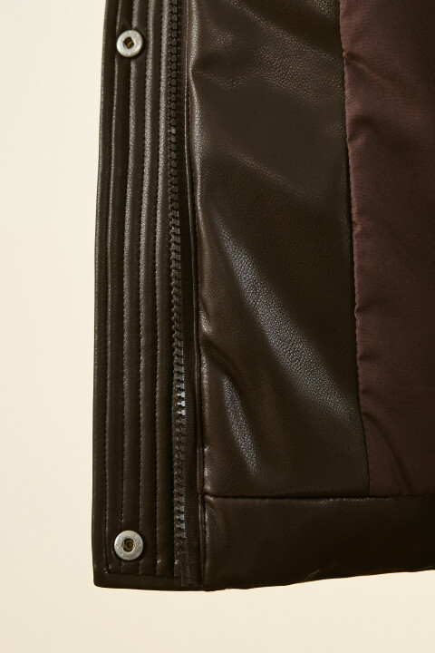 

Куртка стеганая с воротником-авиатор, Коричневый, Куртка стеганая с воротником-авиатор