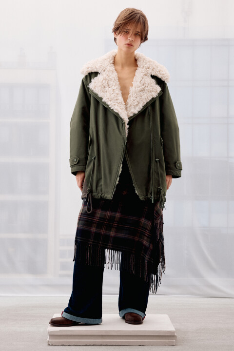 

Куртка-парка с меховой отделкой, Зеленый, Куртка-парка с меховой отделкой