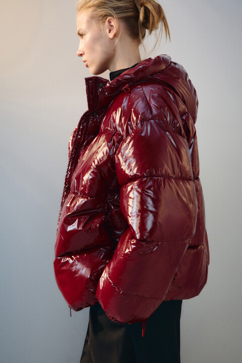 

Куртка стеганая с лакированным эффектом, Коричневый, Куртка стеганая с лакированным эффектом