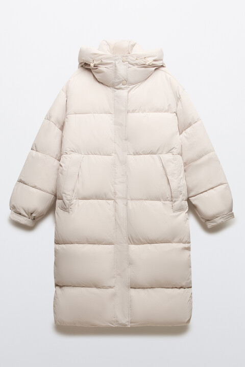 

Пальто стеганое с теплым капюшоном, Бежевый, Пальто стеганое с теплым капюшоном